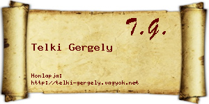 Telki Gergely névjegykártya